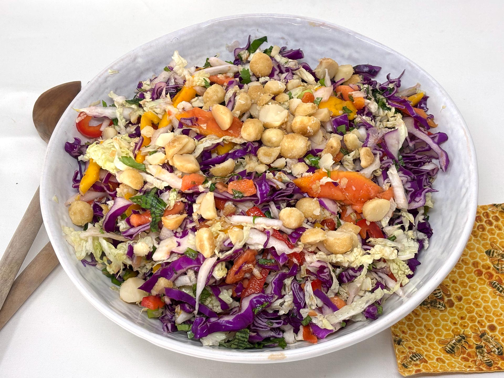 Mango Papaya Coleslaw with Honey-Lime Dressing
