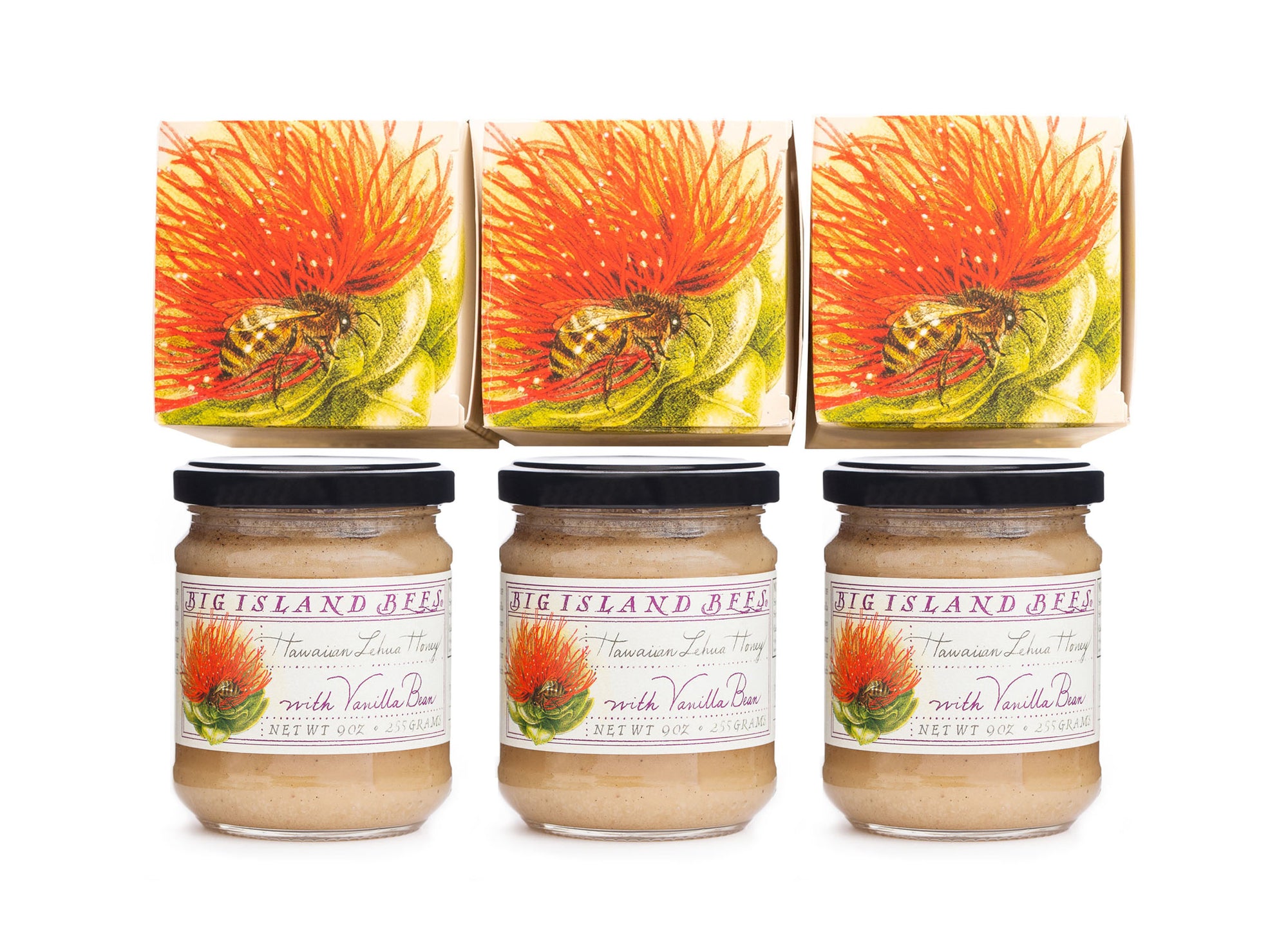 lehua with vanilla top of boxes
